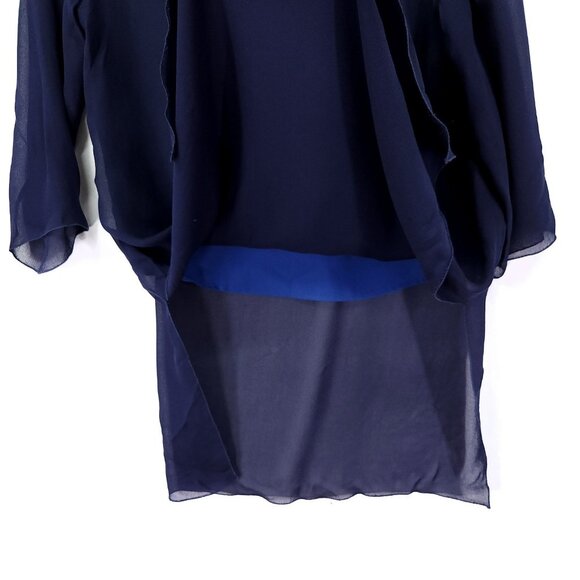 DOVIMA Paris Tunic Top Size Medium Blue Sheer 3/4 Sleeve Designer Blouse - Picture 11 of 12